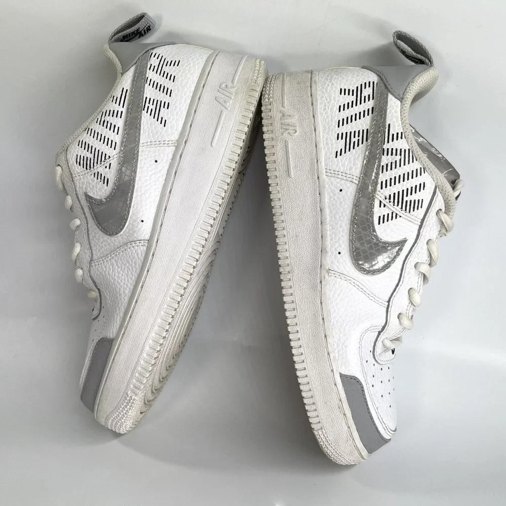 Nike Air Force 1 '07 GS Low Trainers bq5484-100 White Grey Youth US Size 6.5Y_10